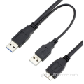 Splitter Micro Usb-3.0 Cable Dual Usb-A Male cable